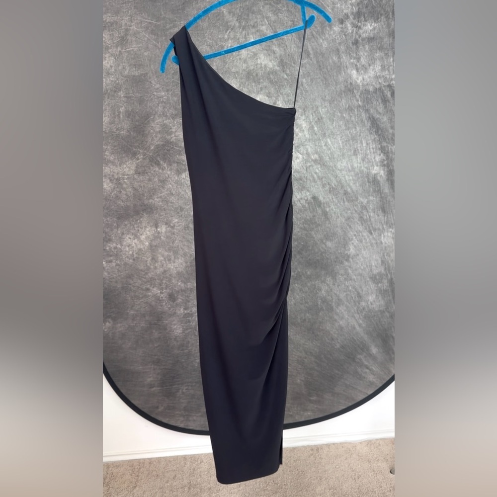 Express One Shoulder Ruched Bodycon Midi Dress Black Size XS - Picture 5 of 7